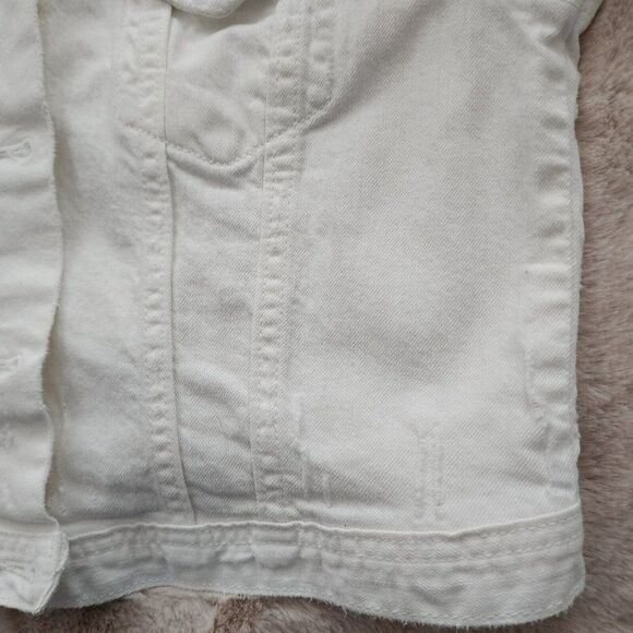 Levi's Girls - L - Trucker White Distressed Denim Jacket - Picture 7 of 9